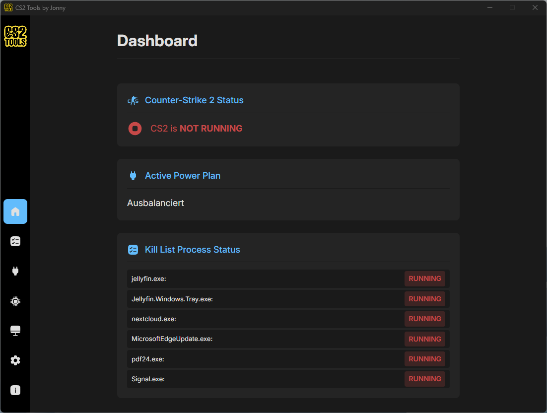 CS2 Tools dashboard